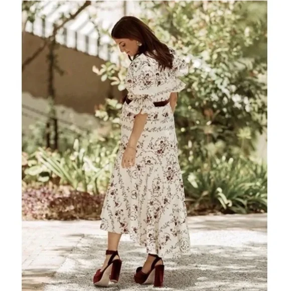 ANTONIO MELANI x NICOLA BATHIE EMILIA FLORAL PRINT DROP WAIST DRESS. - Picture 6 of 14